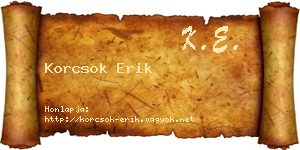 Korcsok Erik névjegykártya