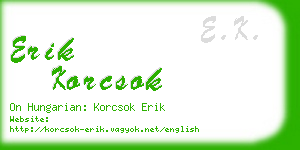 erik korcsok business card